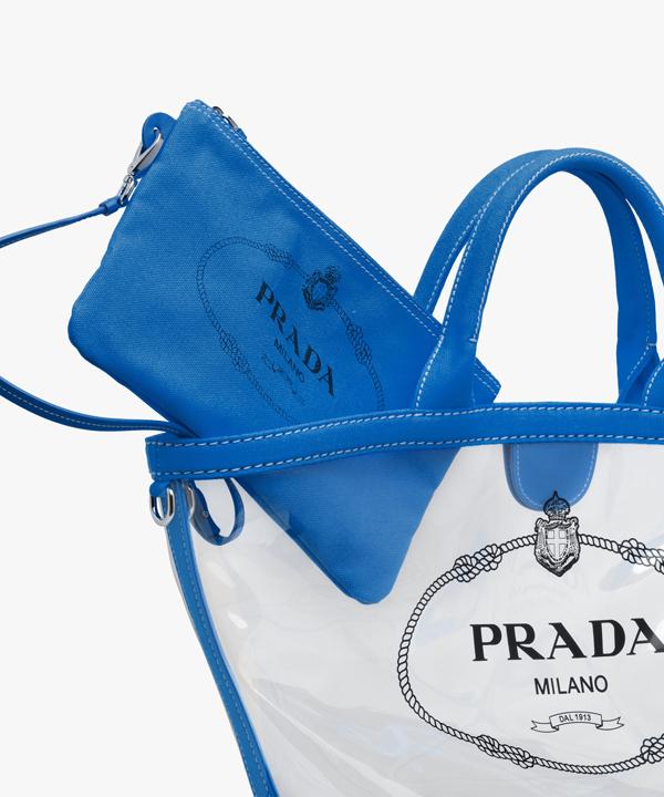 2018SS ☆PRADAコピー ☆ビニール ハンドバッグ 1BG166 azzurro